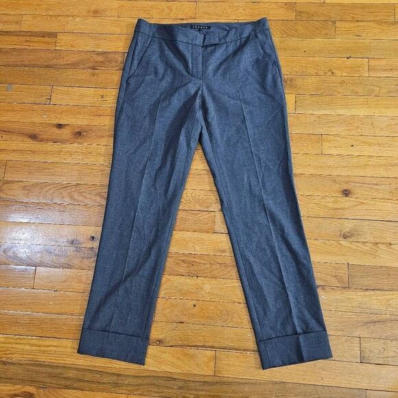 NWT Theory Women's Wool Pants Size 6 Gray Trousers Pockets Dress Pants - Picture 1 of 10
